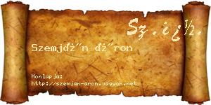 Szemján Áron névjegykártya